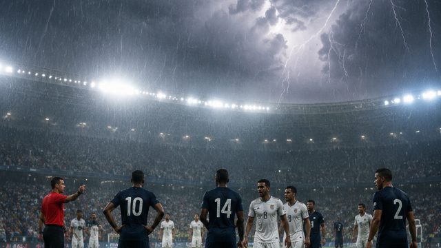 Severe Weather Interrupts France-Iraq World Cup Clash